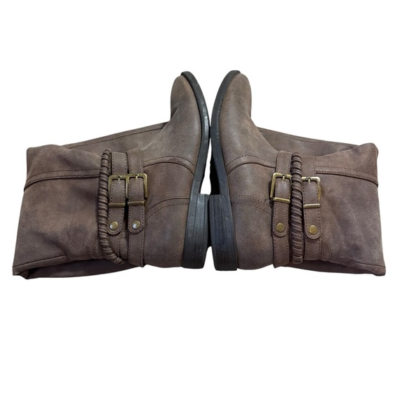 Rampage Women’s Brown Tall Boots with Braid and Buckle Detail Half Zip Size 7 - Picture 5 of 9